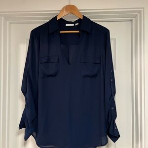 New York & Company Navy Blouse
